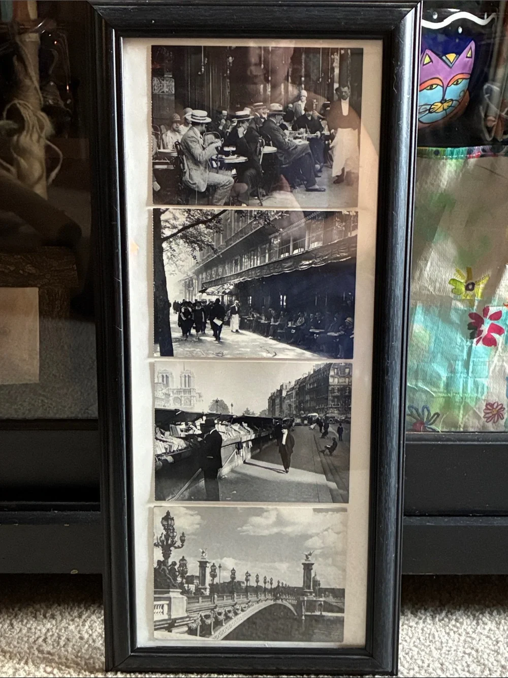 Black Framed Wall Photo Collage - Classic Paris Scenes European 1930